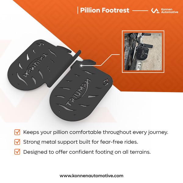 Image of Pillion Footrest Compatible With | Ladies Footrest Compatible with Triumph Speed 400 | Speed T4 (Pair|Set) (Black, Pack of 1)