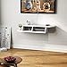 Tribesigns 2 Tier Modern Wall Mount Floating Shelf TV Console 45.2x10.6x7 inch for Cable Boxes/Routers/Remotes/DVD Players/Game Consoles (White)