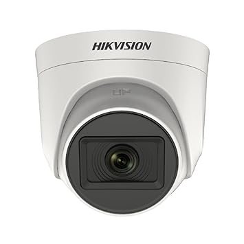 Hikvision 5 MP Indoor Dome CCTV Camera with inbuilt Audio Mic DS-2CE76H0T-ITPFS + USEWELL BNC/DC, White