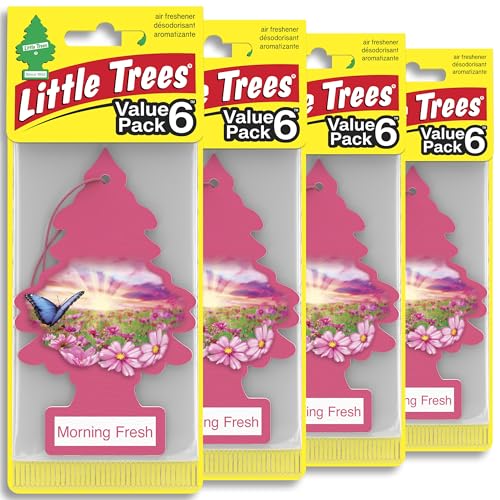 LITTLE TREES Air Fresheners Car Air Freshener. Hanging Tree Provides Long Lasting Scent for Auto or Home. Morning Fresh, 24 Air Fresheners
