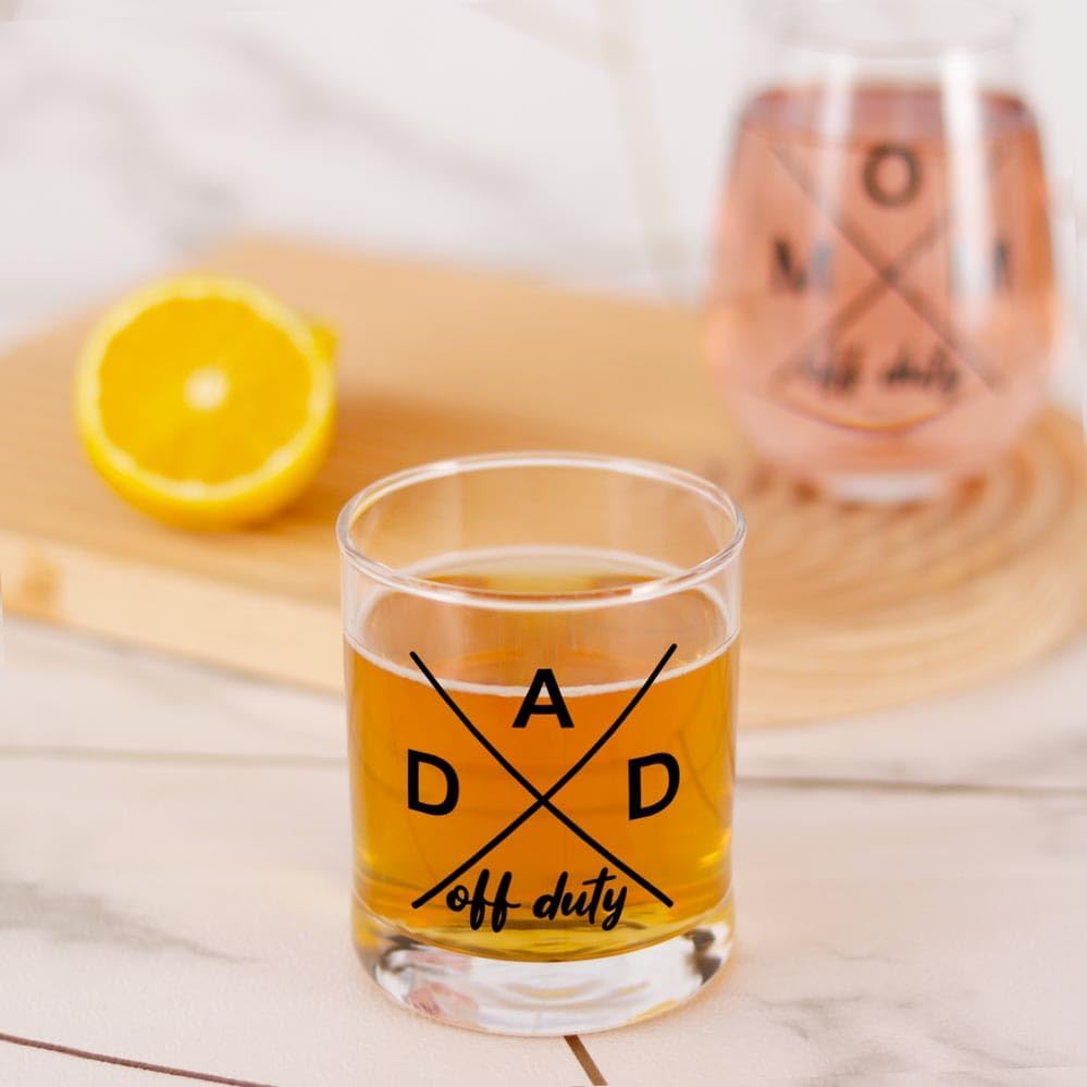 Mom Dad Gifts Set, New Parents Gifts for Couples, Dad Mom Cups - Gift for Parents To Be, Pregnancy Gift for Expecting New Moms Dads off Duty Glass Cup - Image 3