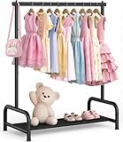 【Porte-vêtements pour enfants pour s'habiller】 Ce porte-vêtements pour chambre de bébé avec étagère est conçu pour les enfants de 3 à 6 ans, afin de leur faciliter l'accès à leurs vêtements, favorisant ainsi l'indépendance et les habitudes ordonnées de l'enfant. La taille du petit porte-vêtements pour bébé est de 81,2 cm x 30,4 cm x 114,3 cm.