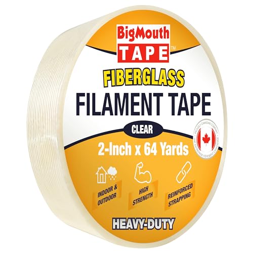 Image of Strapping Tape 2 inch, Available in 6 Sizes, Filament Tape 2 inch, Shipping Tape Heavy Duty, Used for Strapping, Fixing, Reinforcing, and Repairing, 2-inch x 64-Yards