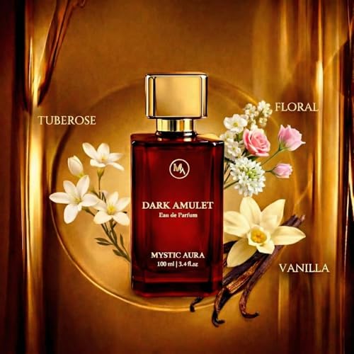 Image of MYSTIC AURA Dark Amulet Pour Femme | Eau de Parfum for Women | 100 ml | Floral Vanilla Fragrance, Long-Lasting Luxury, Vegan, IFRA Compliant