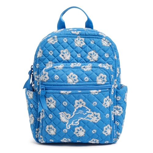 Vera Bradley Womens Cotton Nfl Small Backpack (Multiple Teams Available) Detroitlionsonmediumblue/Graybandana One Size