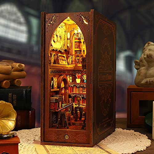 Diy Miniature Book Nook Kit - 3D Model Wooden Dollhouse Puzzle Toy With Led Light For Adults Teen, Building Mini Doll House Bookends Shelf Decor Boy Girls Gifts (Library Of Books) #TOP1