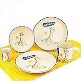 Set besteht aus: 1 Eierbecher, 1 Müslischale, 1 Tasse (0,25l), 1 flachen Teller, 1 tiefen Teller