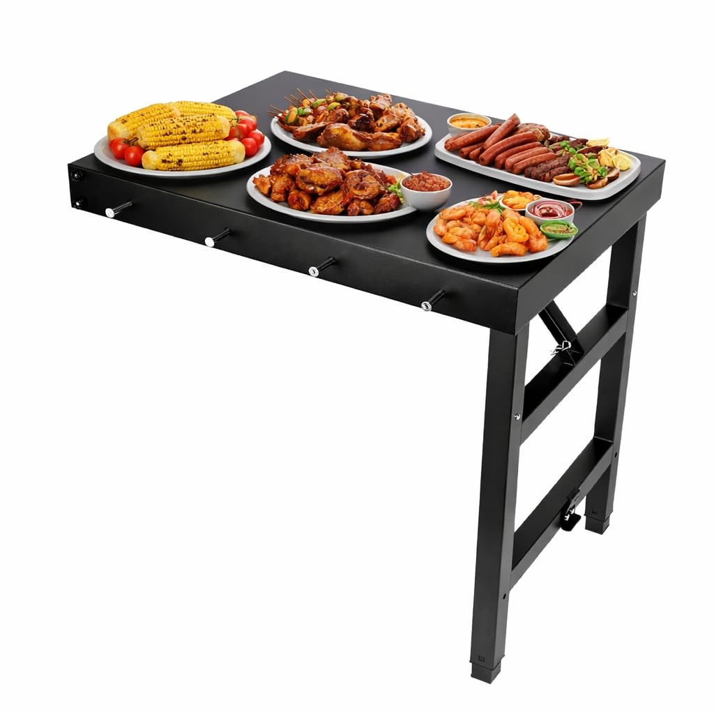 QuliMetal Foldable Side Shelf for Traeger Woodridge,Woodridge Pro/Elite