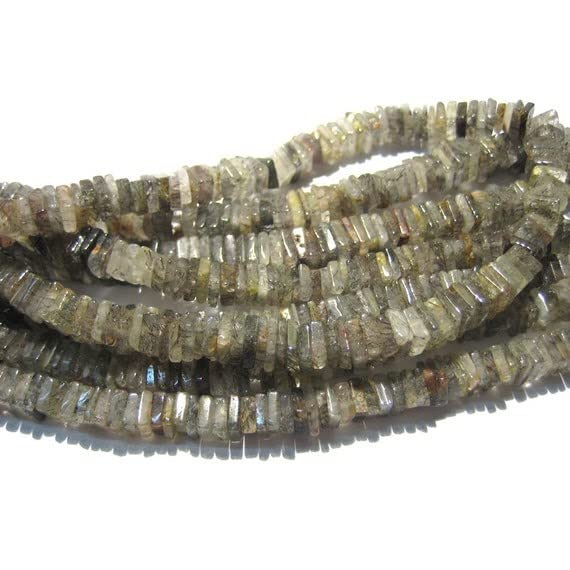 Perles Heishi en quartz rutilé noir naturel 6mm pour création de bijoux DIY