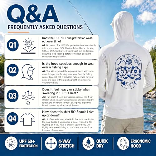 Riverruns Men's UPF 50+ Quick-Dry Cooling Fishing Hoodie with Fish Graphic - Image 6