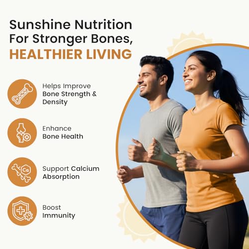 Image of Neuherbs Vitamin D3 (600 IU) Tablets with K2 MK7 | True Vitamin D3 to Supports Bone Strength, Immunity & Heart Health | Vegetarian D3 Supplement for Men & Women | 120 Tablets