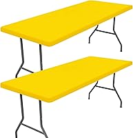 Vista 23 de Paquete de 2 manteles rectangulares de elastano de 4 pies, elásticos y ajustables para pícnic, cubierta de mesa de patio elástica y lavable