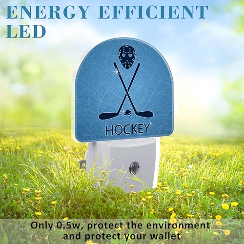 Image of Hockey Mask Night Light with Dusk to Dawn Sensor for Kids & Adults, Room Decor, Hallway, Kitchen, Bathroom, Nursery, Stairs