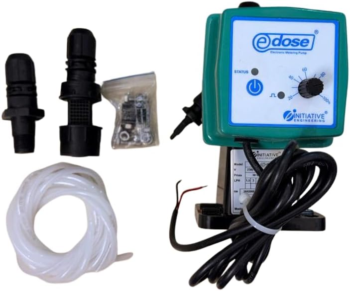 E-DOSE Electronic Dosing Pump, 6 LPH at 4 BAR, 230V/50HZ, Model E-DOSE, with Tubing and Connectors