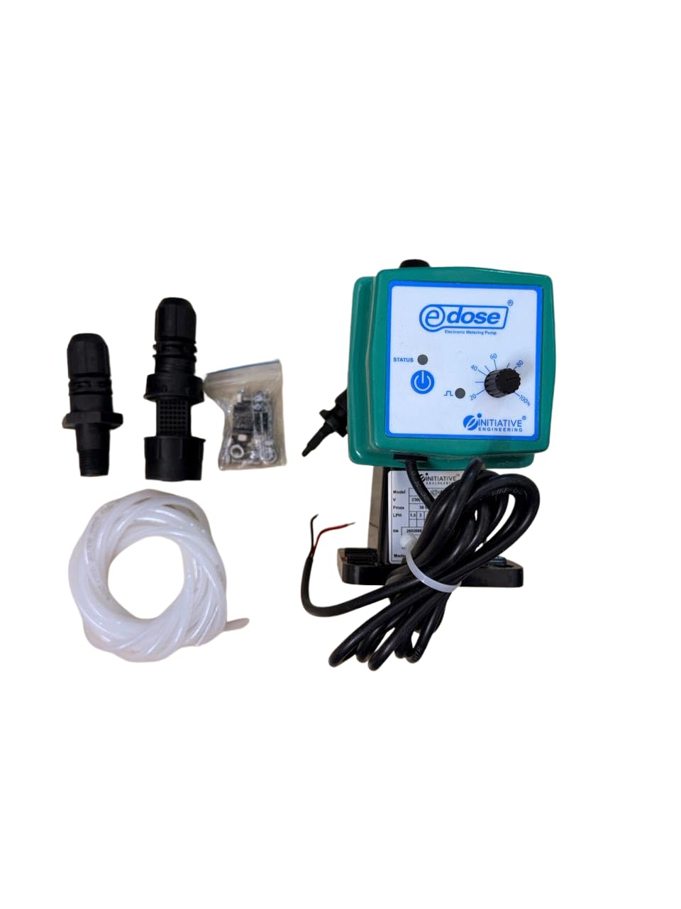 E-DOSE Electronic Dosing Pump, 6 LPH at 4 BAR, 230V/50HZ, Model E-DOSE, with Tubing and Connectors