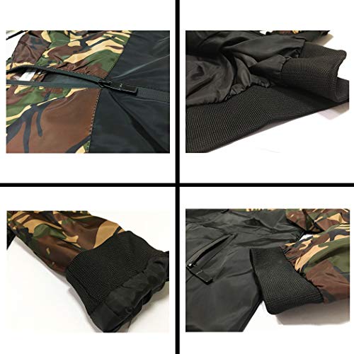 Homme Veste Coupe-Vent Camouflage Multifonction Veste à Capuche Running Softshell Manteau, Vert, 4XL - Image 3