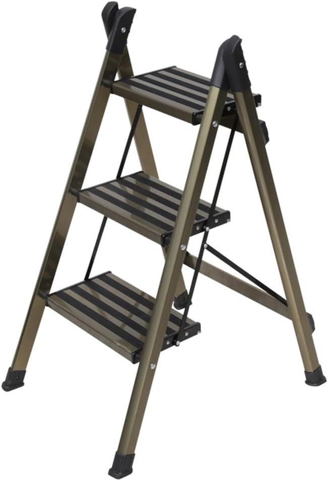 Thin Three-Step Ladder, Multifunctional Small Ladder for Home Use, Indoor Folding Ladder, Made of Aluminum Alloy, Strong Stability, Can Be Used As A Chair