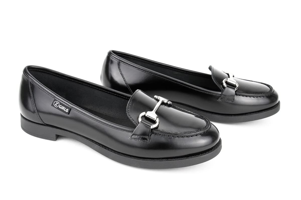 Mocasin Uni 485 College Negro Zapato Castellano Adolescentes NIÑA Uniforme Escolar Resistentes Impermeables