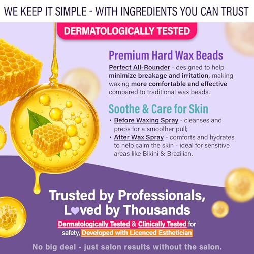 Home Waxing Kit Wax Warmer Hair Removal Waxing Kit - Professional at Home Waxing Kit - Wax Machine for Body Wax - Hard Wax Kit Wax Pot - Waxing Pot Brazilian Wax Kit - Hard Wax Warmer Wax Heater