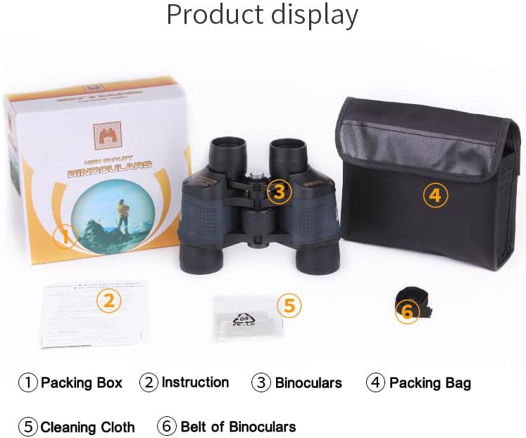 Miniatura 7 de Prismáticos de alta potencia de 10 x 35 para adultos, focos ajustables de larga distancia, telescopio transparente para exteriores, binoculares