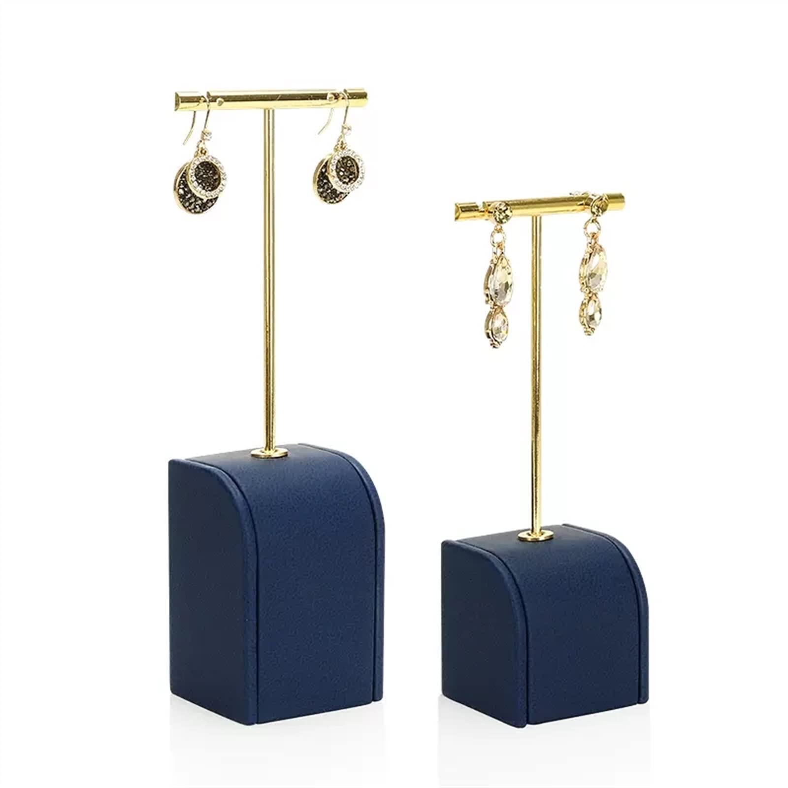 Organizador de joyas Juego de 3 pendientes de Metal, soporte en T, expositor de joyas, soporte for pendientes, accesorios de fotografía, armario, muestra, Base azul, juego de expositor de joyas, 3 uds