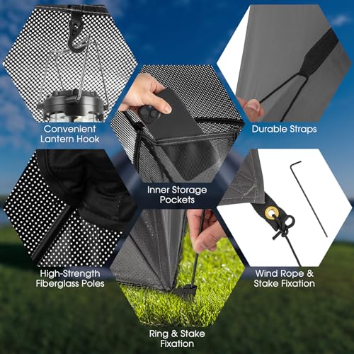 Carpa Pop-up para Camping 2-3 Personas Gris miniatura 5