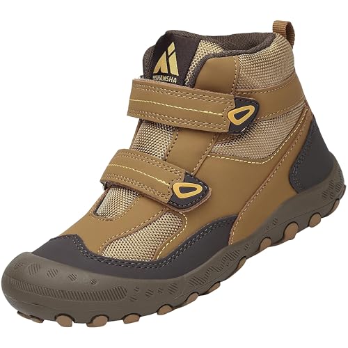 Mishansha Senderismo Trekking Zapatos Niño Transpirable Zapatillas de Senderismo Niñoso Botas de Montaña Invierno Adolescente, Marrón 34