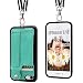 iPhone 7/8 Wallet Case Lanyard Neck Strap TOOVREN iPhone 7/8 TPU Protective Purse Case Cover with Kickstand Leather PU Card Holder Adjustable Detachable Necklace for Anti-Lost and Outdoors Aqua