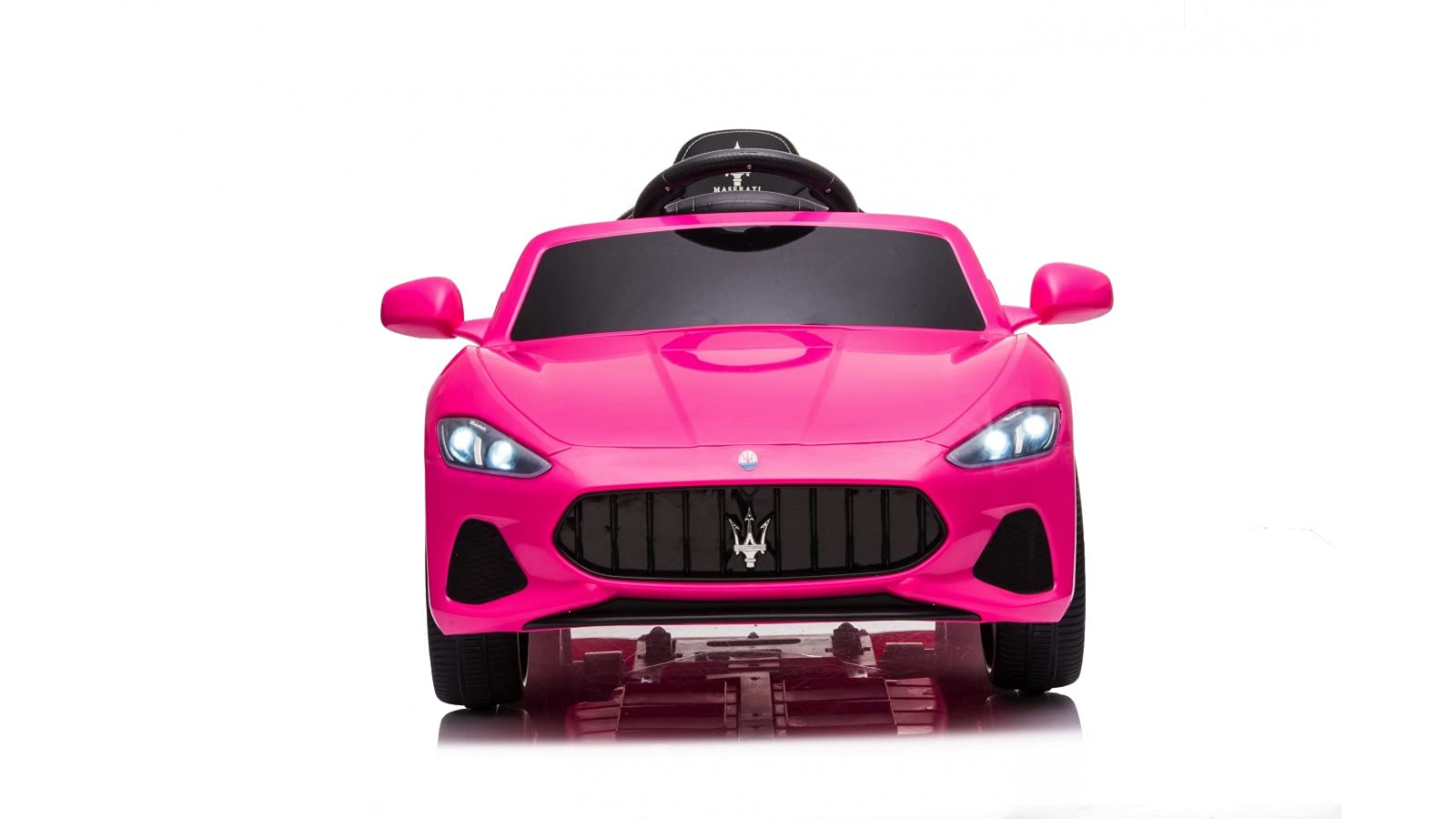 Maserati Gran Cabrio Auto Elettrica Per Bambini 12V 25kg Sedile in Pelle Porte Apribili Doppio Motore Rosa