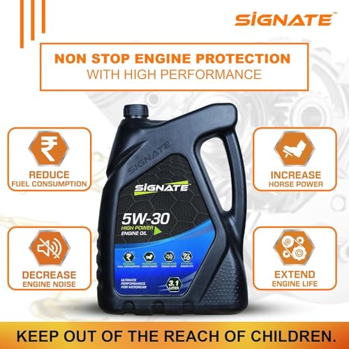 Image of Signate Car Engine Oil for Petrol, CNG and Diesel Car 3.1L, Anti-Wear Engine Oil for Reduced Maintenance Cost, 3.1L