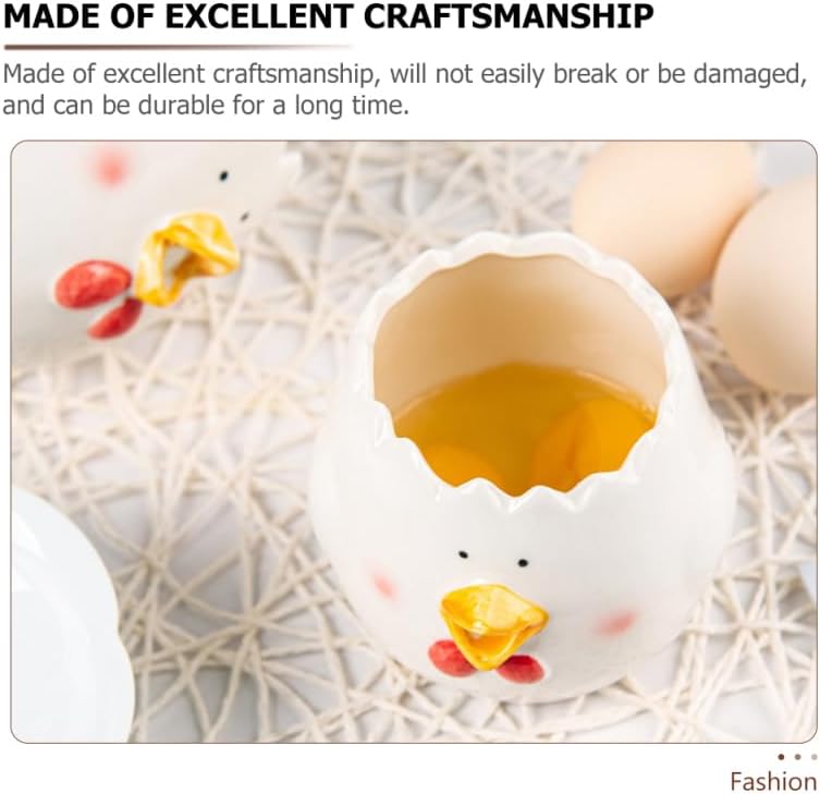 Luxshiny Chick Shape Egg Separator Ceramic Kitchen Tool 3.34X3.34X3.14In Egg Yolk White Splitter for Cooking Baking Home and Cafe Use