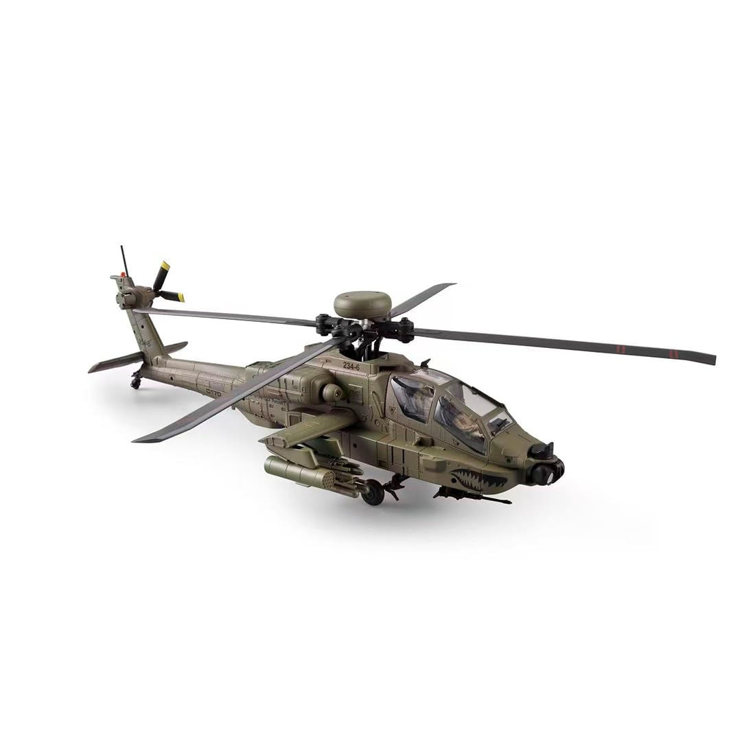 1/48 C170 AH-64D RC Hubschrauber, 2.4G 6CH 3D Stunt Flybarless Militärhubschrauber mit optischer Flow Positionierung, Gyro, TOF Höhenhalt, RC Flugzeug für Erwachsene