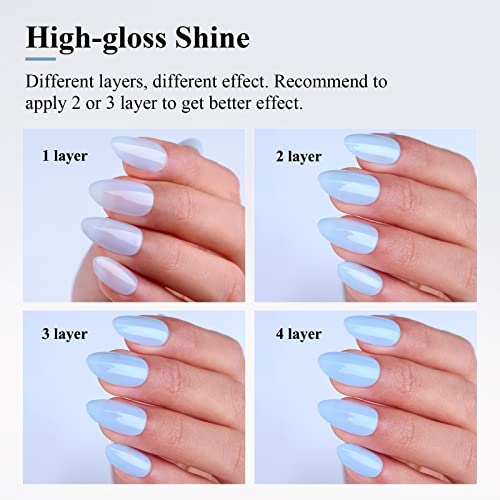 Gel de uñas color azul claro 0.5 Fl Oz IMT-E8-LBJ miniatura 3