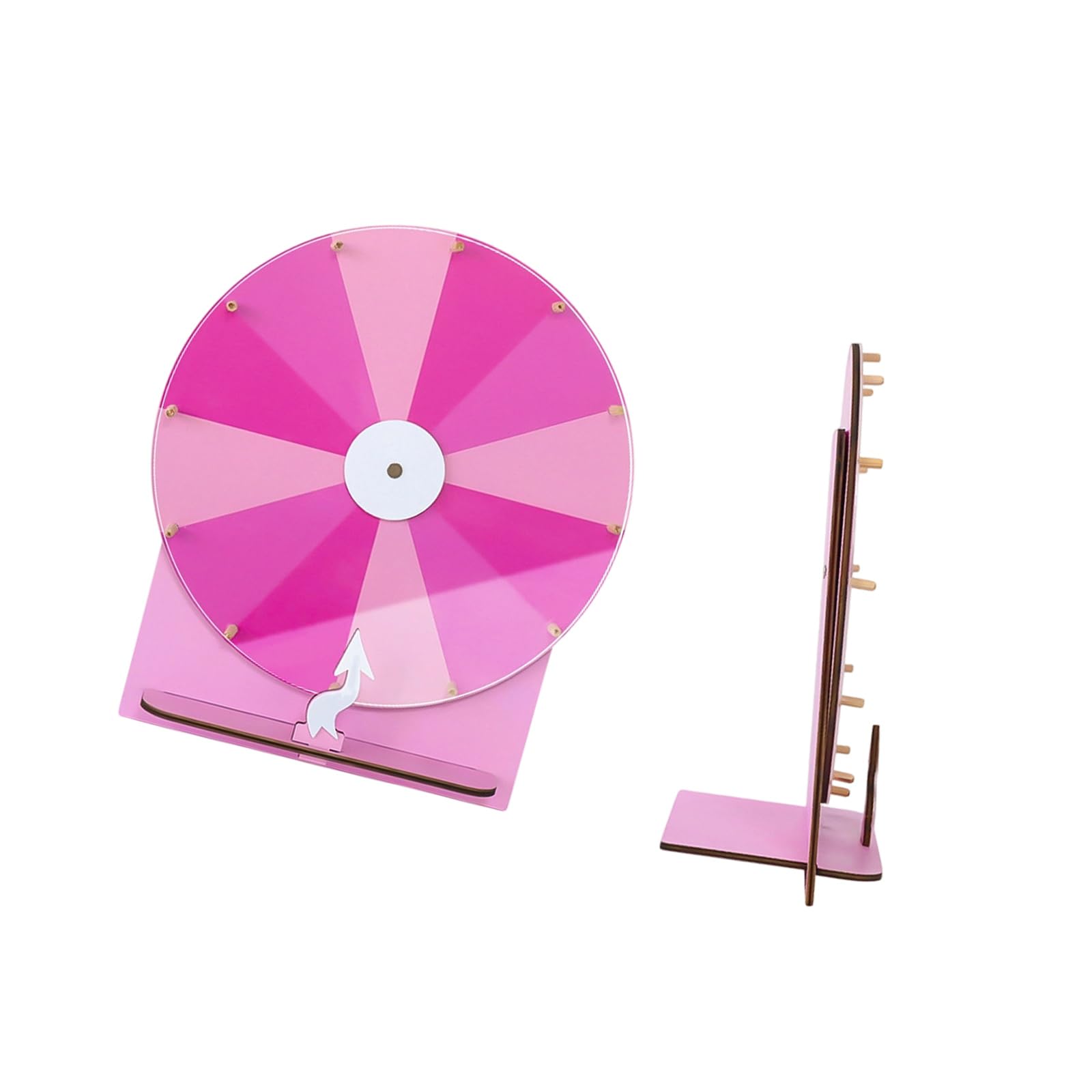 NMFLAB Rotating Wooden Prize Wheel Erasable Wood Lottery Wheel for Birthday Wedding Festival Parties and Classroom Fun Game Recyclable Decision
