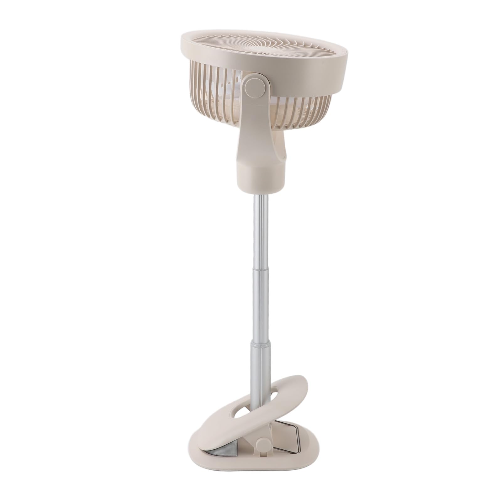 Topiky Ventilatore da Scrivania Oscillante, Ventola Telescopica con Clip con Luce Notturna a LED, Ventilatore da Tavolo Piccolo Ricaricabile Tramite USB, Portatile Silenzioso a 4 velocità per