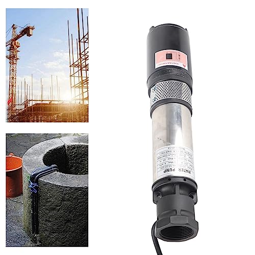Bomba de Pozo Profundo de CC, Refuerzo de Agua Solar, Gran Flujo, Elevación Alta, 24 V, 2SYDC24 V/S6-20-220 para el Hogar, Granja, Jardín, Barco, Piscina con Motor de Cobre,