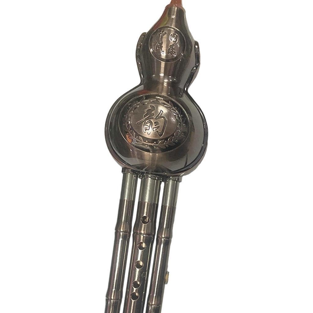 Strumento flauto Hulusi, flauto cucurbita con custodia, splendidamente realizzato, adatto per principianti che apprendono musica. Squisito strumento, tasto c, 42 cm