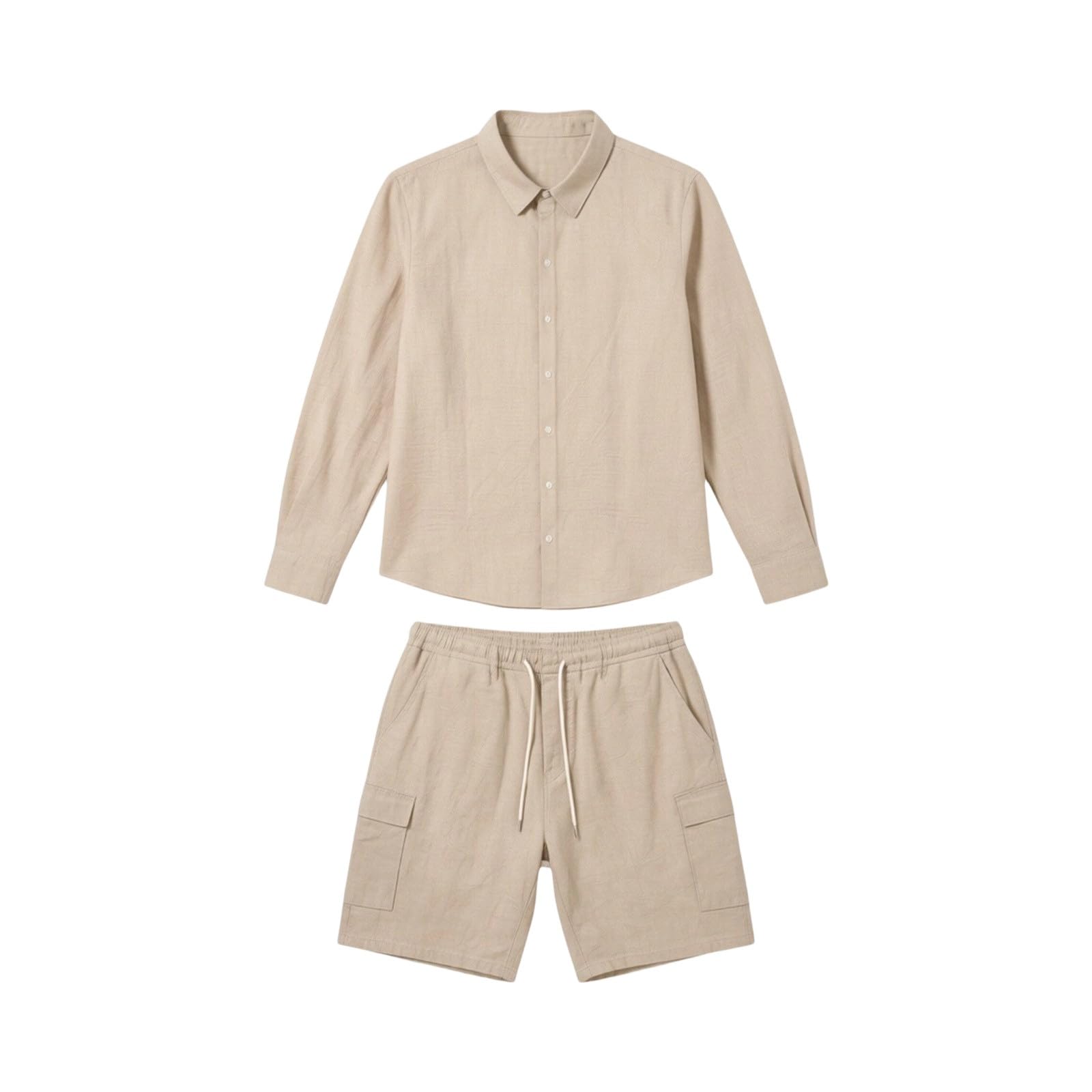 Ensemble 2 pièces mode décontractée lin de qualité supérieure homme - 6