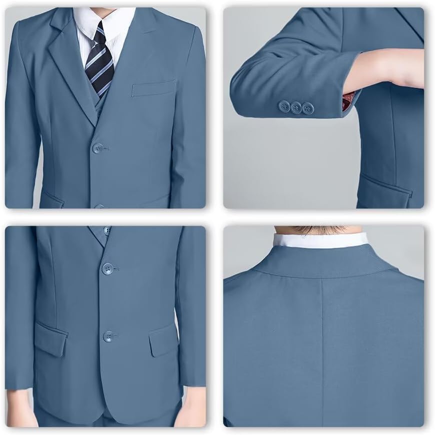 JPF Boy's Formal Suit Set Slim Fit Kids Tuxedo Suits for Wedding Teen Toddler Boy Dress Suit Outfit - Image 5
