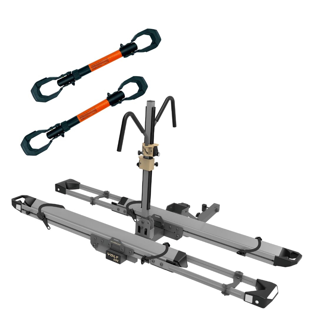 Hyperax Special Combo -Patented Lift Assisted Volt Lift with 2X E-Bike Adapter Up to 80lbs eBikes for RV, Camper, Motorhome Toad