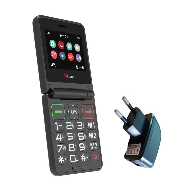 Téléphone portable à clapet pour personnes âgées TTfone TT660 avec gros boutons SOS