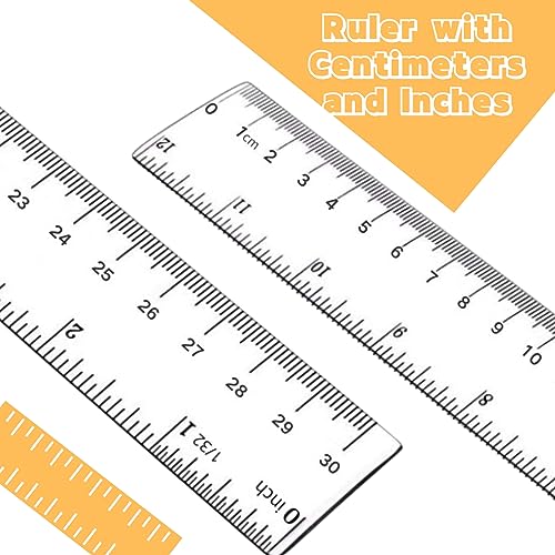 Eacozy RULER 12 Inch Plastic, Clear Construction-Ruler thumb #1