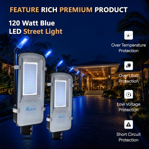 Image of Forus 120W Blue Street Light Outdoor LED IP66 Waterproof Decorative Focus Lamp for Road Garden Events Security Terrace Landscape Pathway Building Festival Stage Party Celebration Lighting - 1 Pc