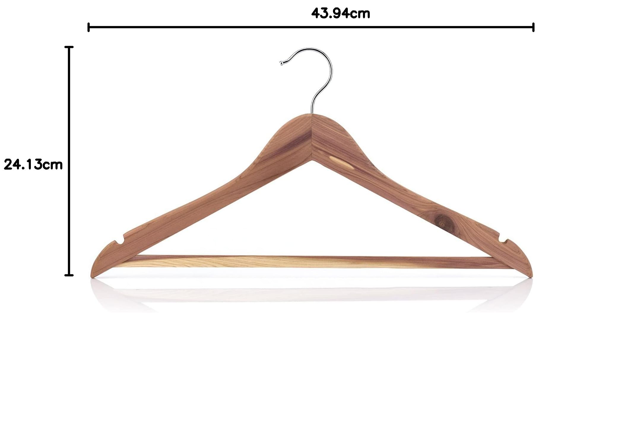 Hangerworld Lot de 10 cintres en bois de cèdre à barre pantalon antidérapante pour costumes