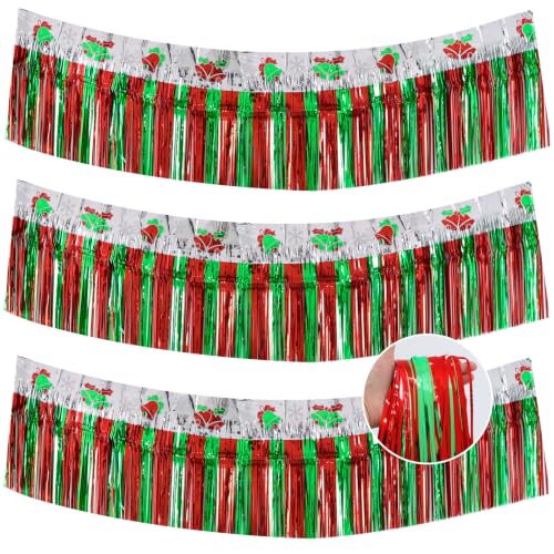 Image of BEISHIDA 3 Pack Bell Foil Fringe Garland 30ft Wall Tinsel Banner