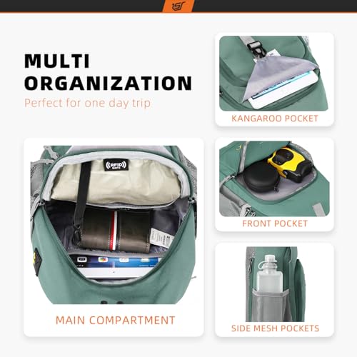 Image of SKYSPER Sling Bag RFID Crossbody Sling Backpack Cross Body Shoulder Bag Travel Hiking Daypack for Women Men(Green)