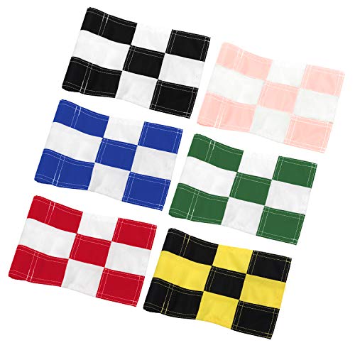 KINGTOP Checkered Golf Flag with Plastic Insert, Putting Green Flags for Yard, Indoor/Outdoor