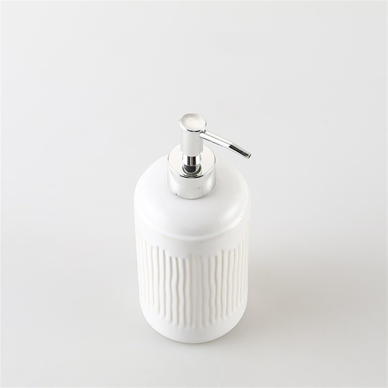 Biała ceramiczna ręczna butelka z dozownikiem mydła w płynie z pompką do blatu kuchennego 550 ml