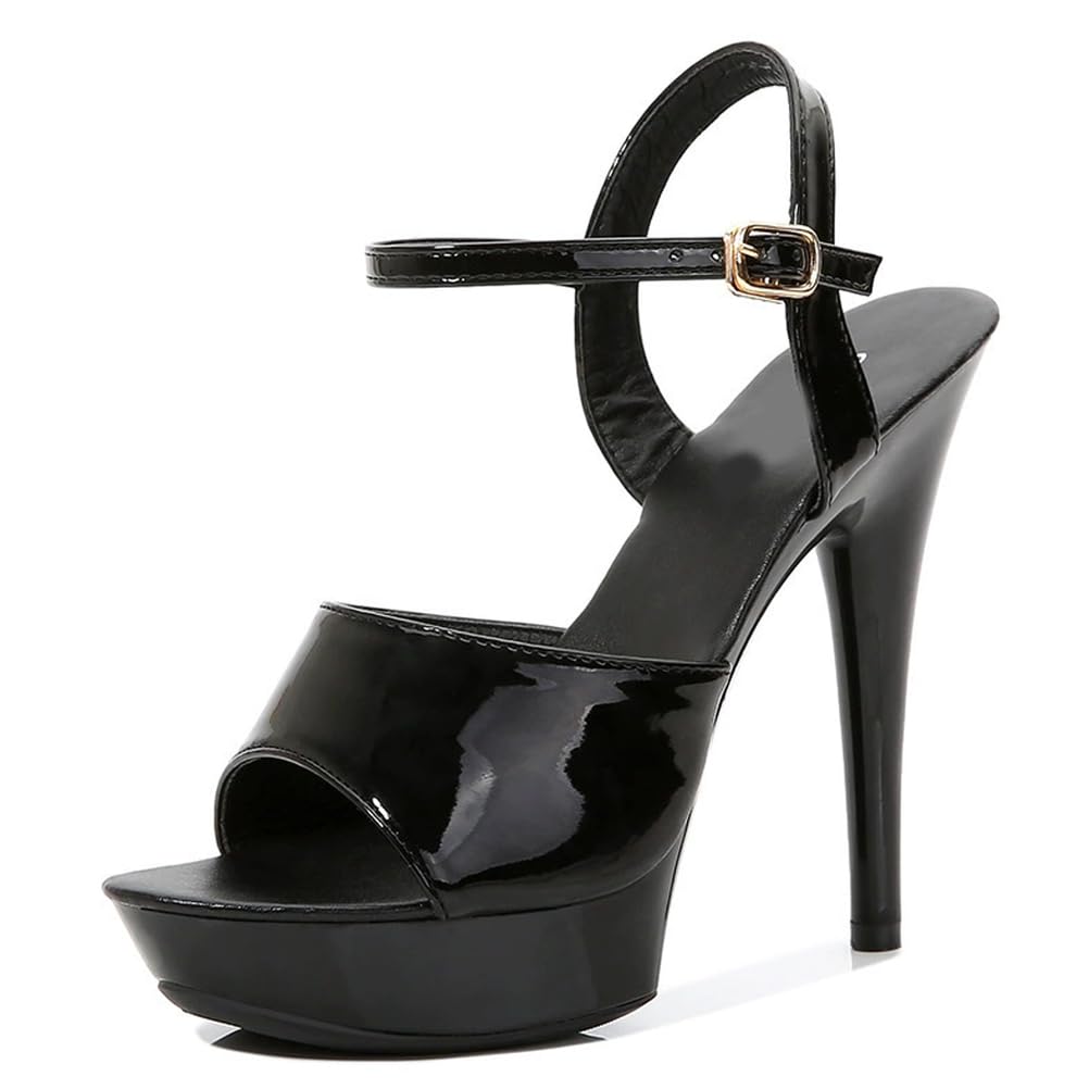 Sandales à Plateforme Talons Hauts 13 cm Bout Ouvert pour Femme Pole Dance Strip-Tease