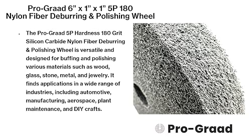 nylon fiber deburring wheel 634 x 134 x 134 5p hardness 180 grit silicon carbide brushed polishing buffing unitized wheel for bench grinder buffing machine with adapter for 12 58 34 arbor